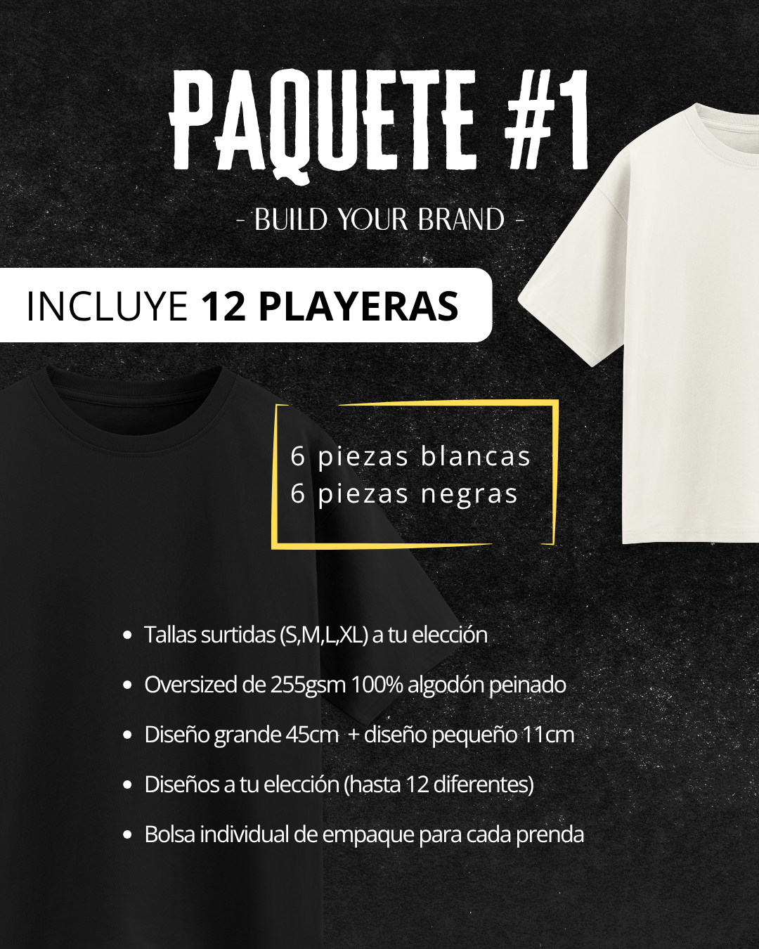 PAQUETE BUILD YOUR BRAND - 12 PIEZAS